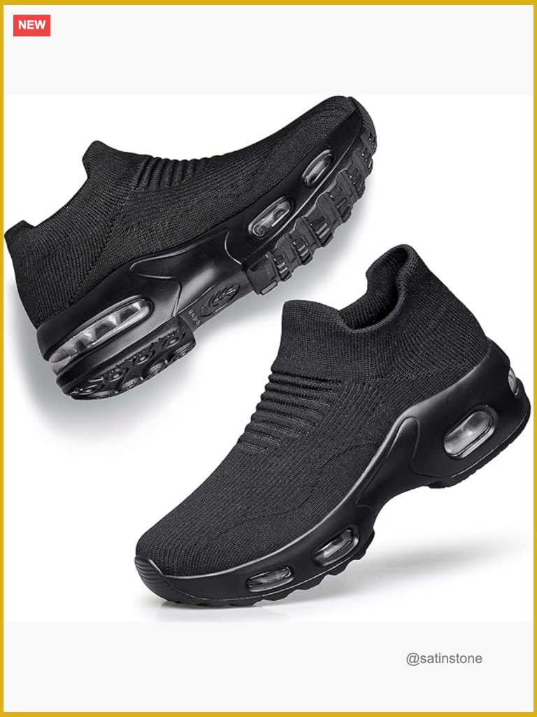 Slip On Sock Sneakers Mesh Air Cushion Platform Loafers Walking Shoes